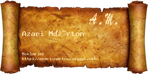Azari Márton névjegykártya