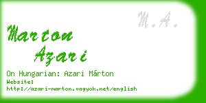 marton azari business card